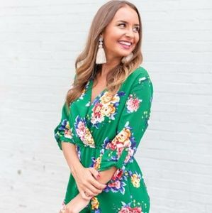 New Green Floral Romper